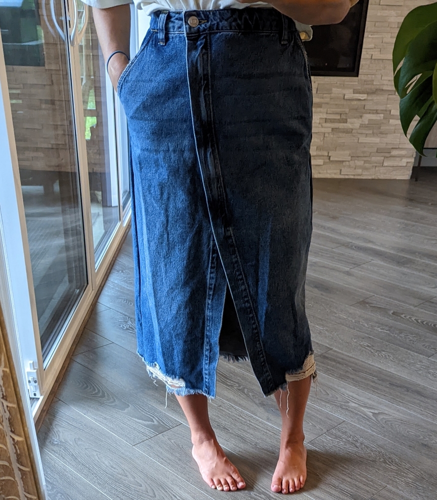 Zara long denim skirt